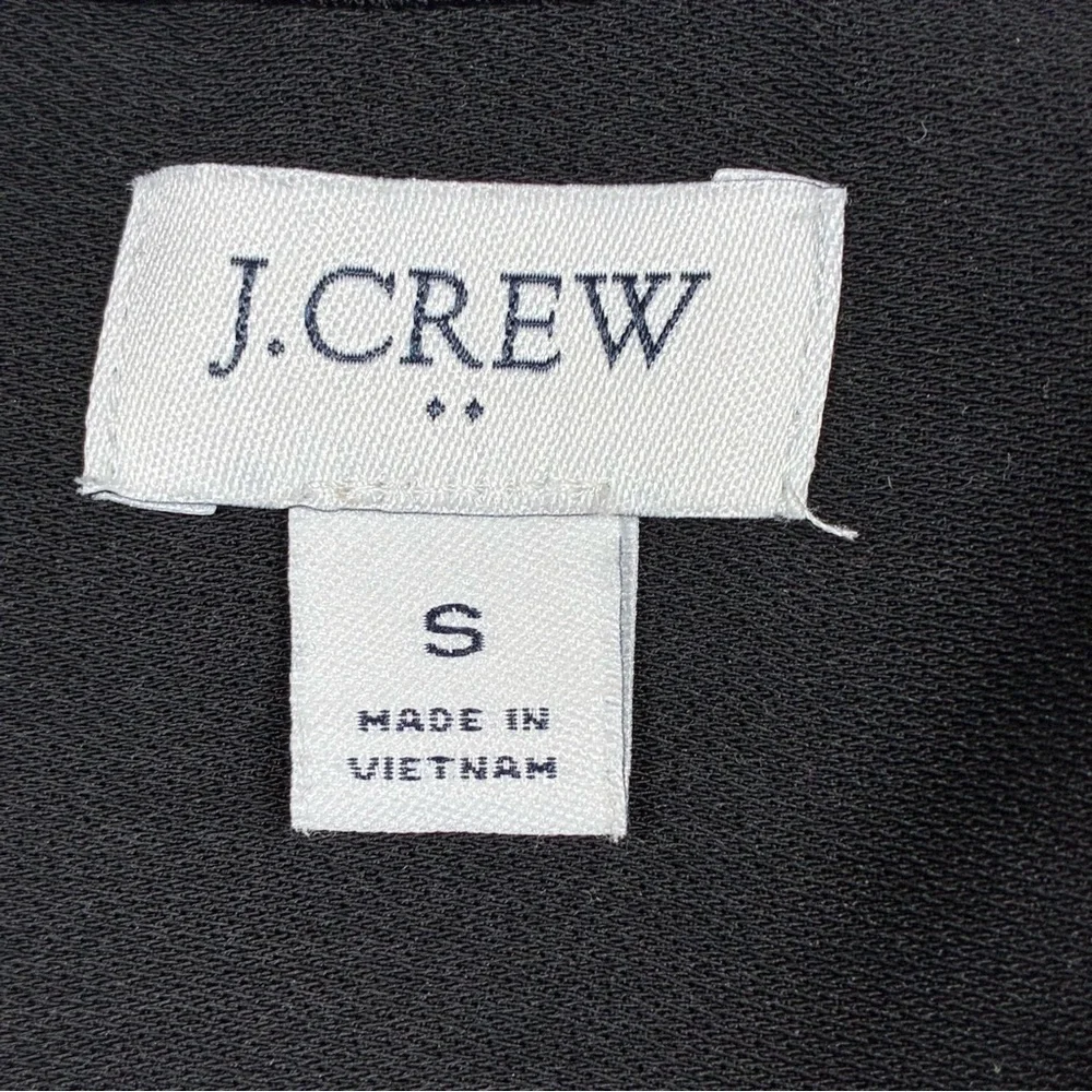 J.Crew Women jumpsuit Cuffed Camp-Shirt Small Black V-Neck Short Sleeve